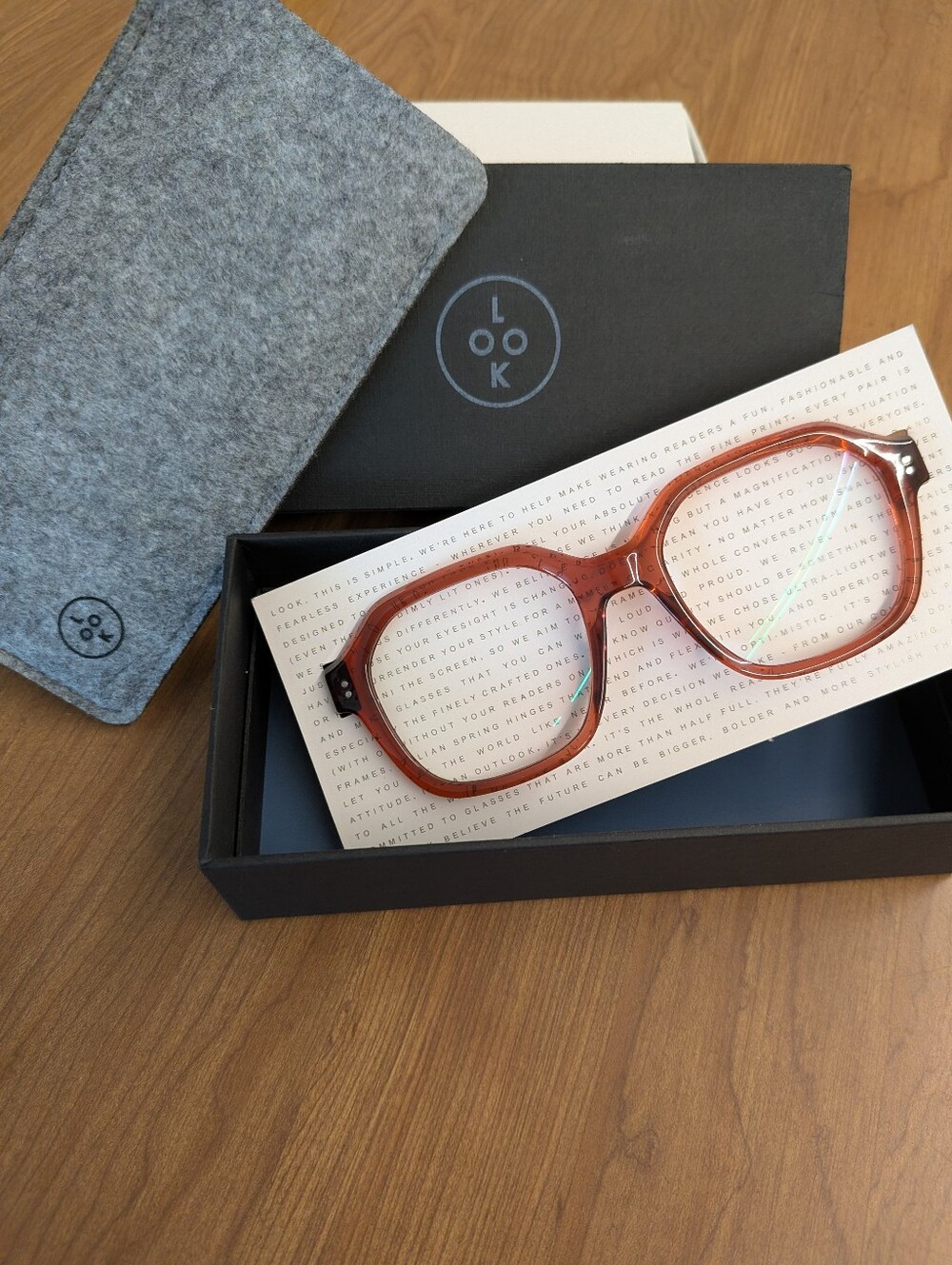 LOOK OPTIC Uma Readers +1.00 Shiny Rose Geometric Glasses NIB Full Set